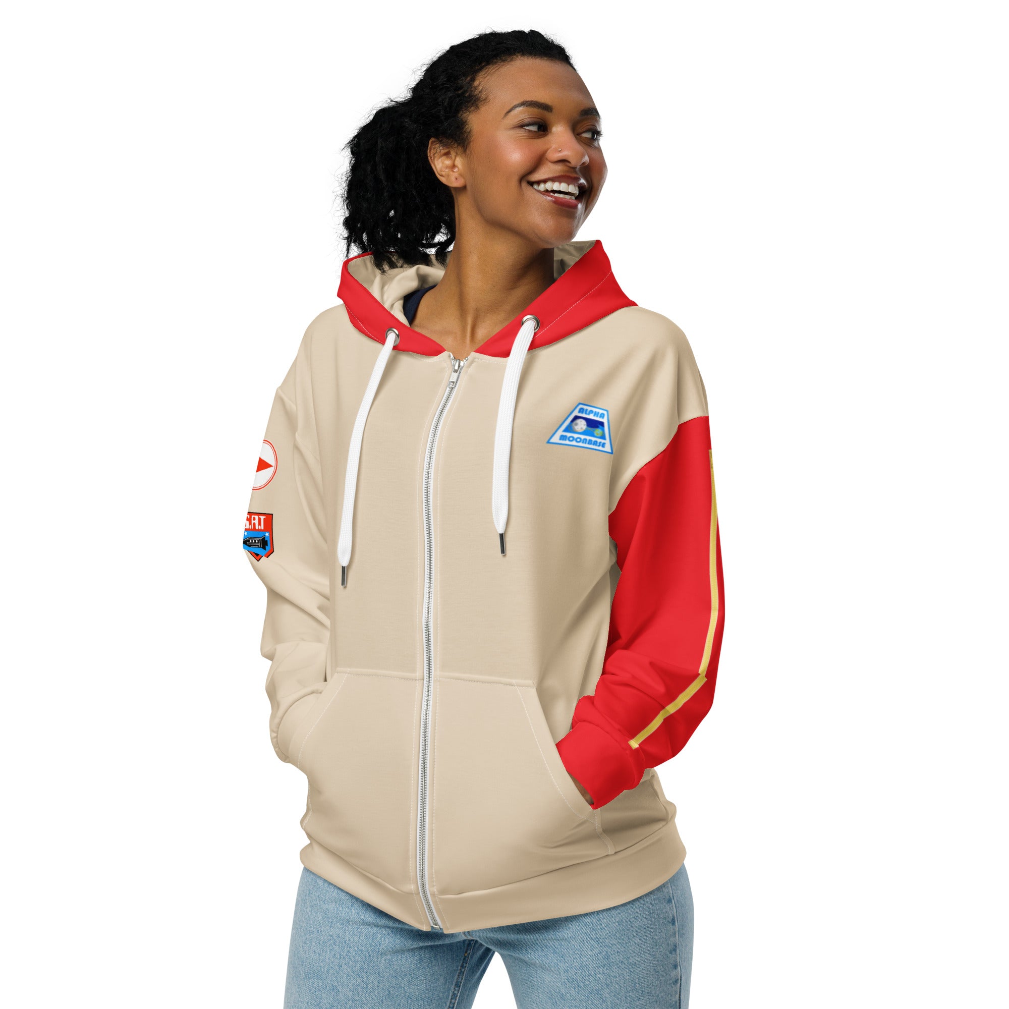 Space 1999 Red Main Mission Zip Hoodie Uniform Costume