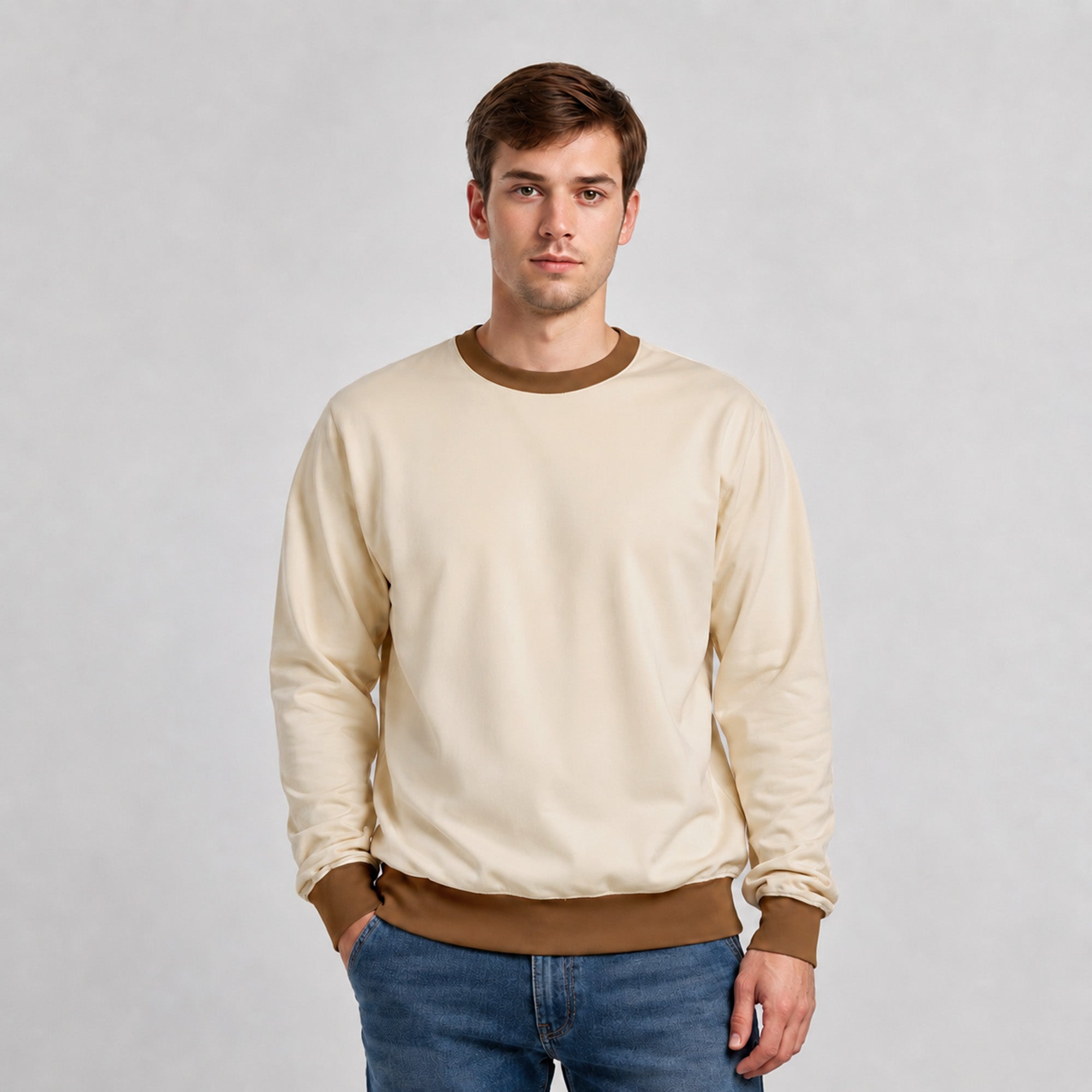 Adult Cream and Brown Costume Shirt Sweatshirt - Gumball