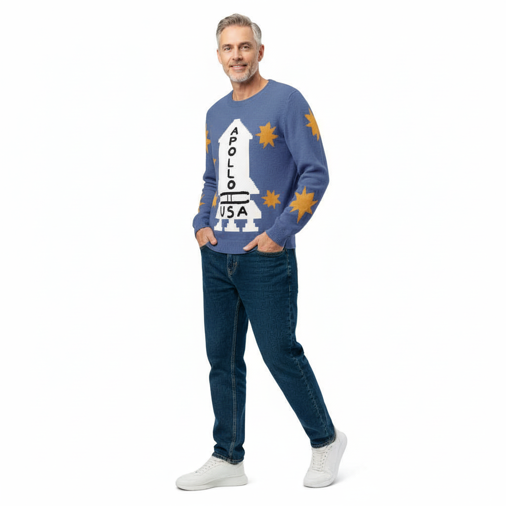 Apollo 11 Knitted Crew Neck Sweater Costume Danny