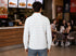 White Dress Shirt with Blue Grid Pattern Print Jinu