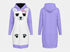 Women's Polar Bear Long Hoodie Sweatshirt Dress Blue Purple