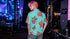 Men's Turquoise Blue / Green Hawaiian Shirt With Pink Flower Orchids Button Closure Abby Costume