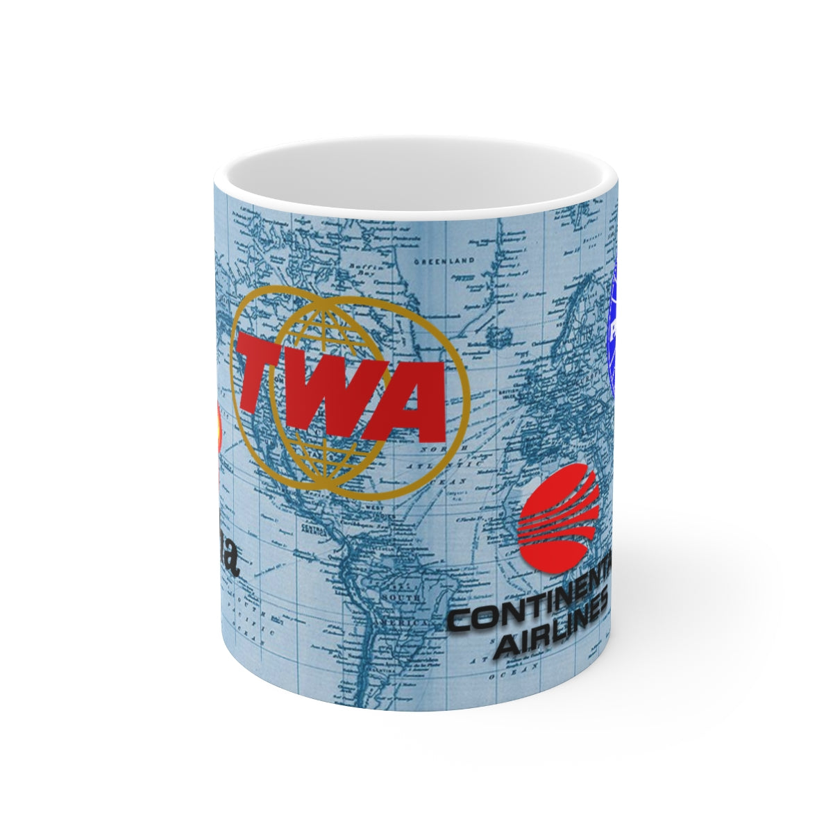 Defunct Airlines Mug Ceramic Mug 11oz - TWA Aloha Pan Am Continental