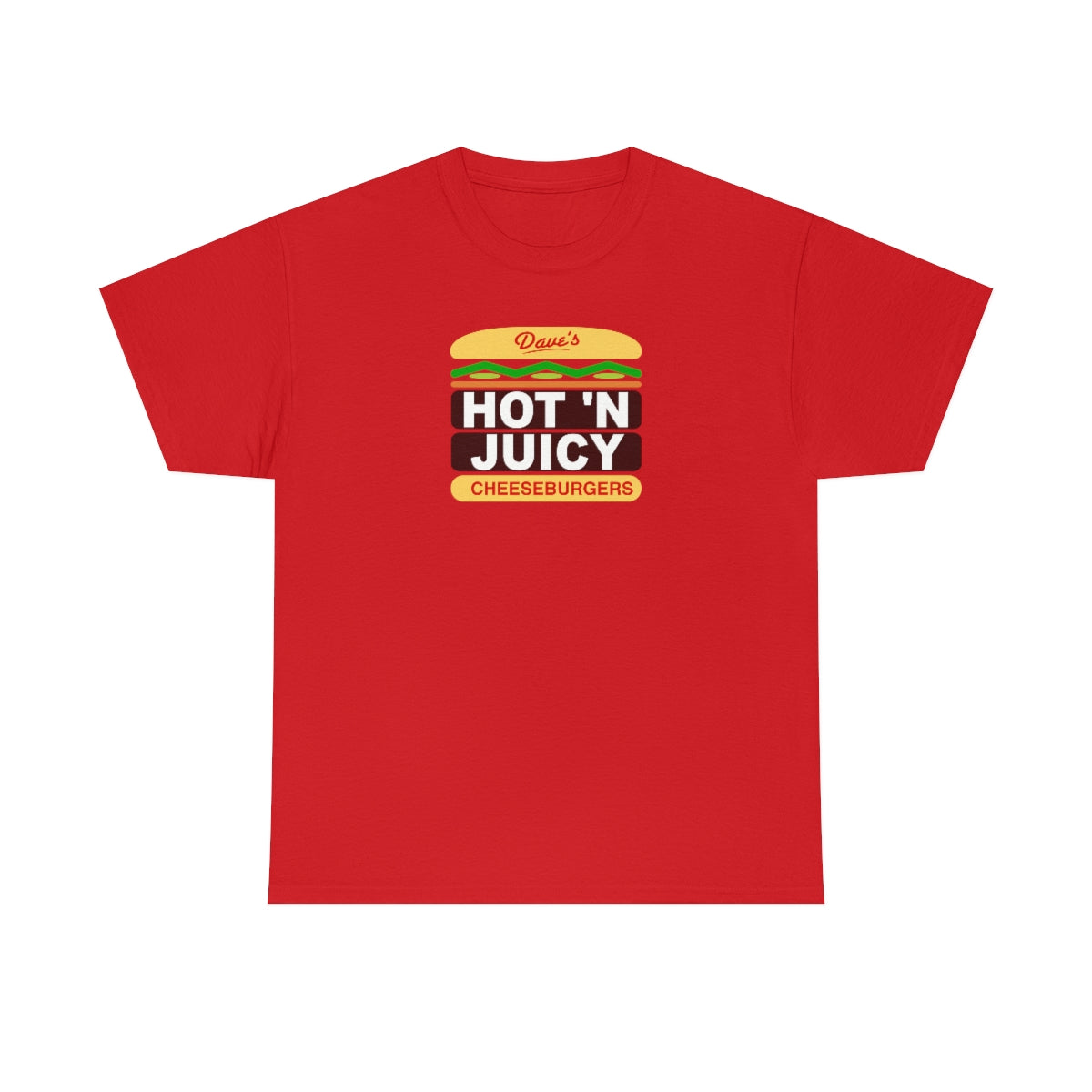 Dave's Hot N Juicy Quality Cotton Tee Wendys Crew Uniform Shirt