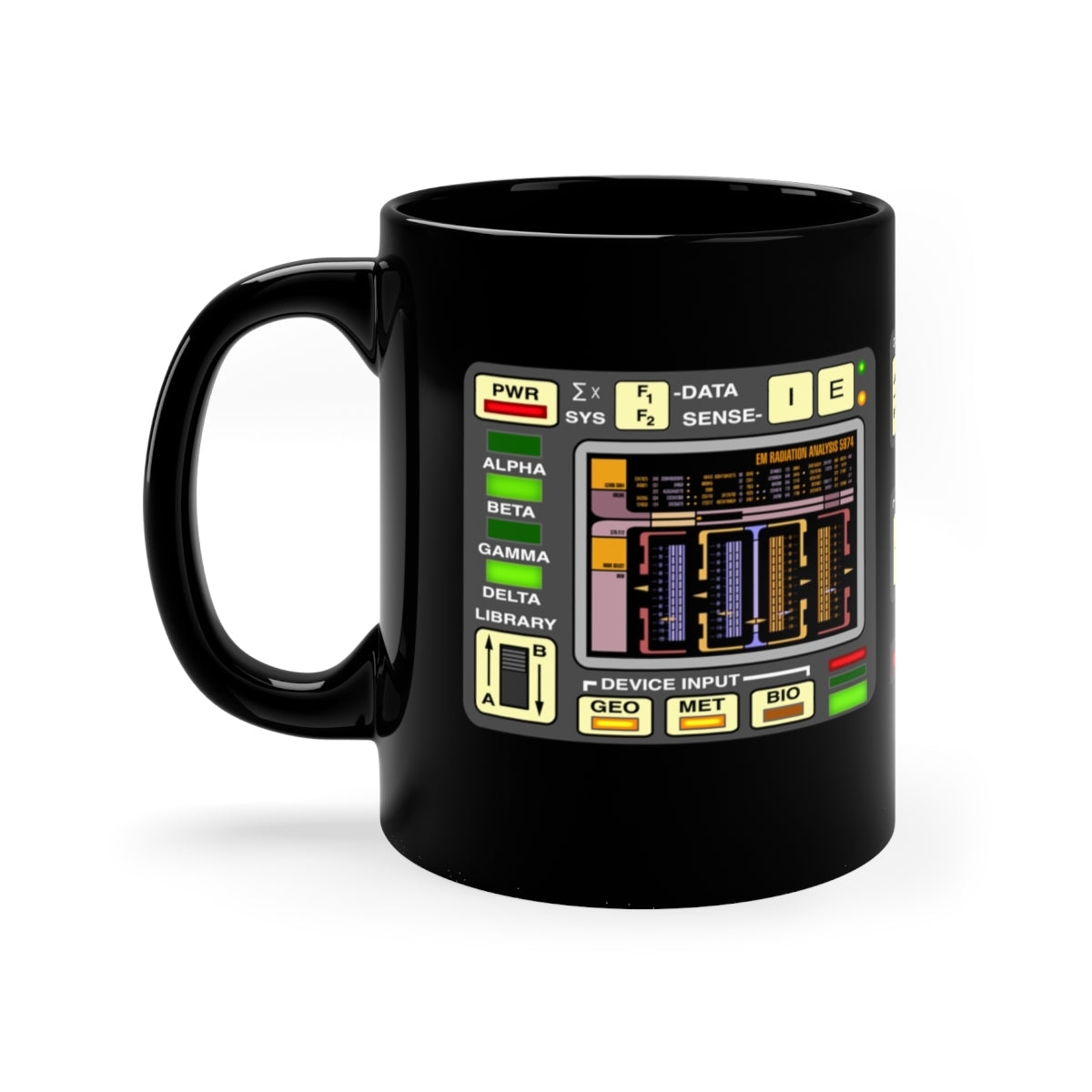 Starship Scanner 11oz Black Coffee Mug TNG