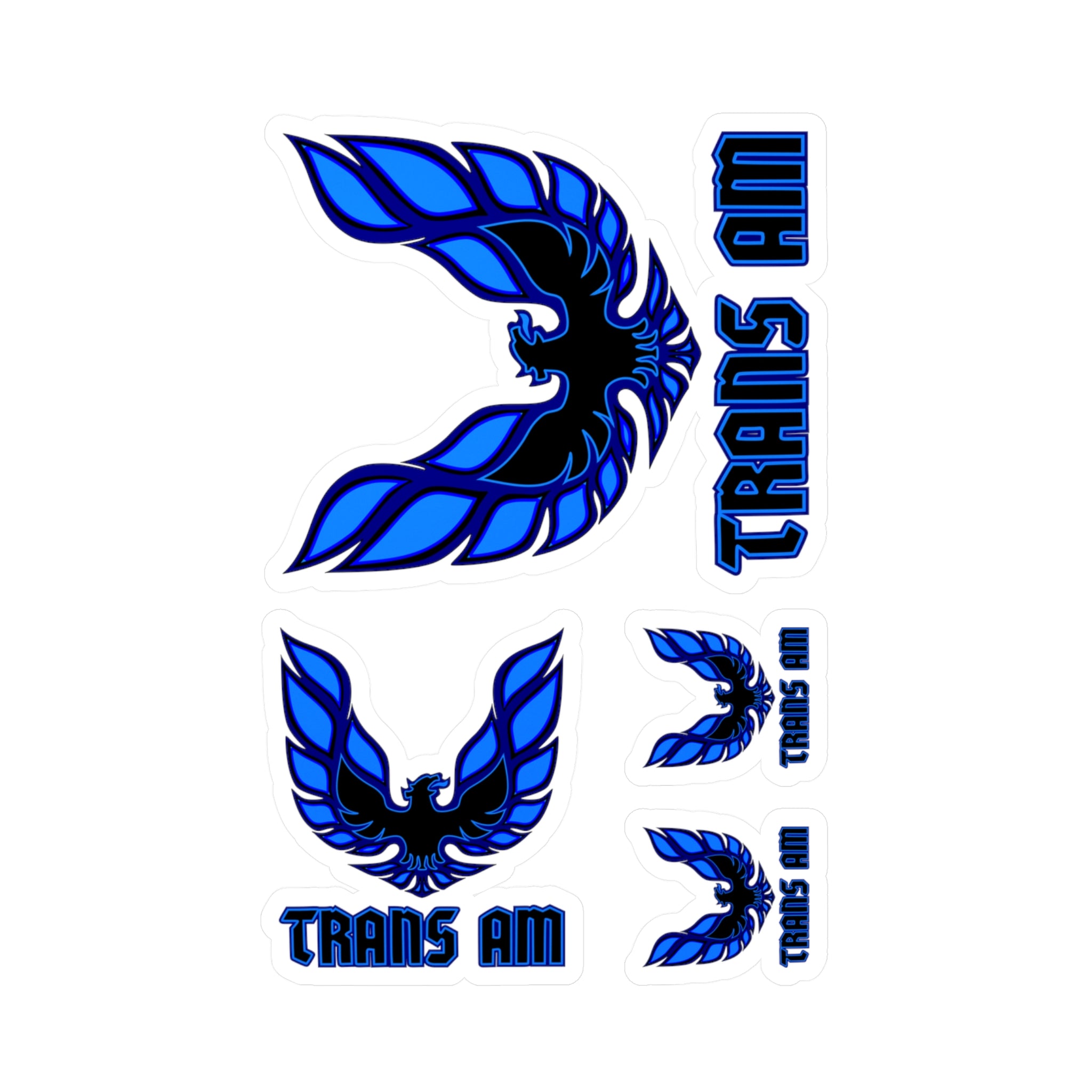 Trans Am Blue Vinyl Decal Stickers - Hood Badge Emblem Logo Pontiac
