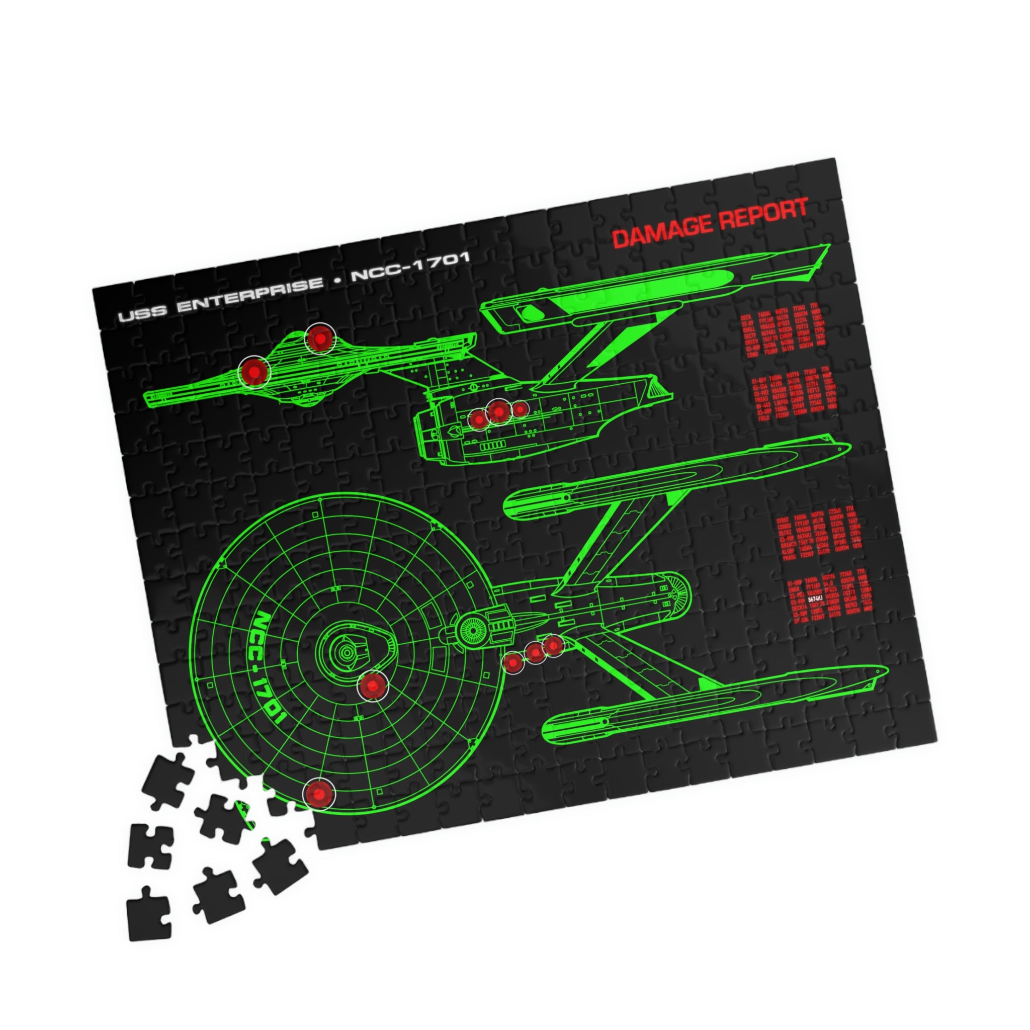 Movie Era TOS Enterprise TWOK Damage Report Puzzle (252 piece) LCARS