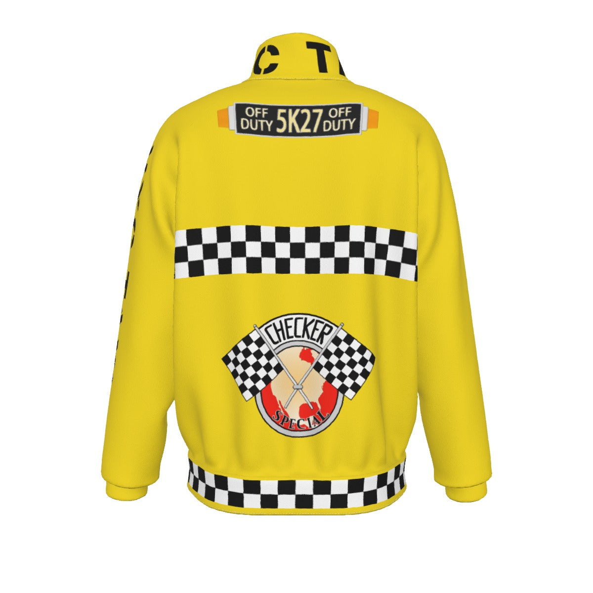 NYC Taxi Checker Cab Yellow Retro Stand Collar Jacket