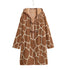 Giraffe Print Horn Button Long Coat