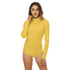 Yellow Women's Turtleneck Long Sleeve Bodysuit Costume