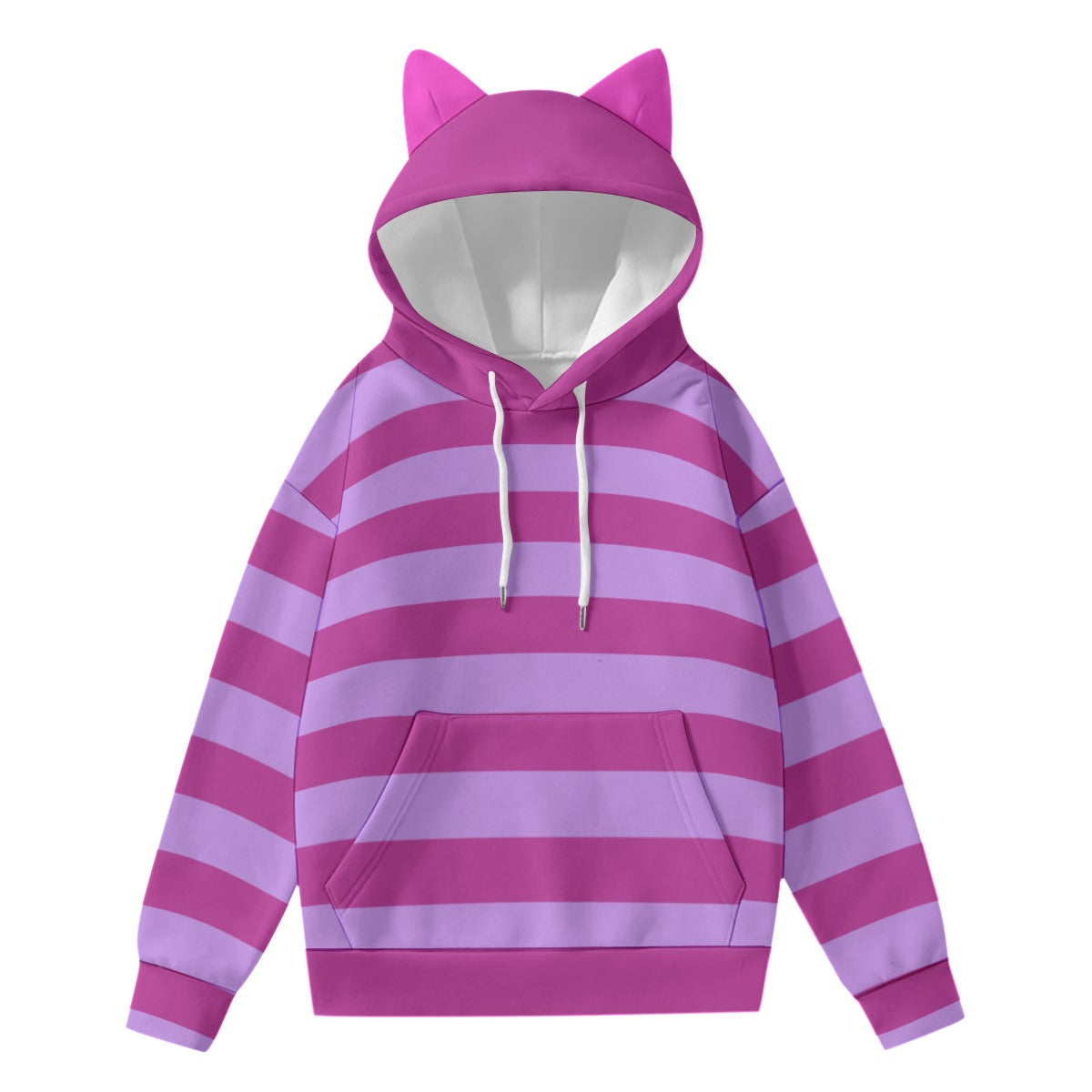Cheshire Cat Hoodie With Decorative Ears Adult Costume Striped