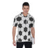 Short Sleeve Cotton Soccer Ball Print Hoodie