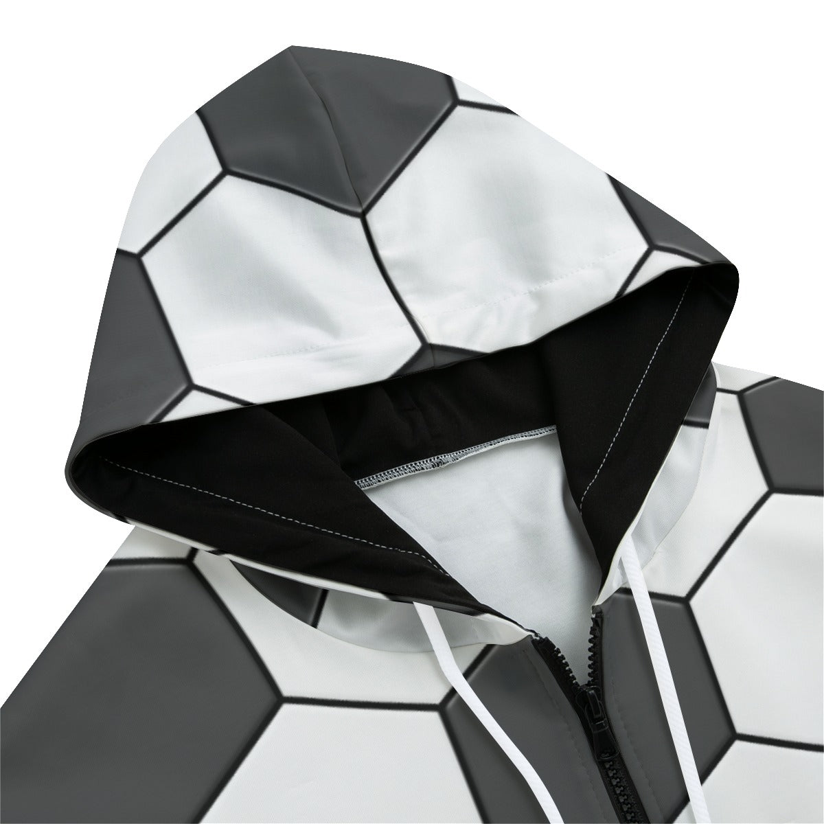 Soccer Ball Print Zipper Hoodie