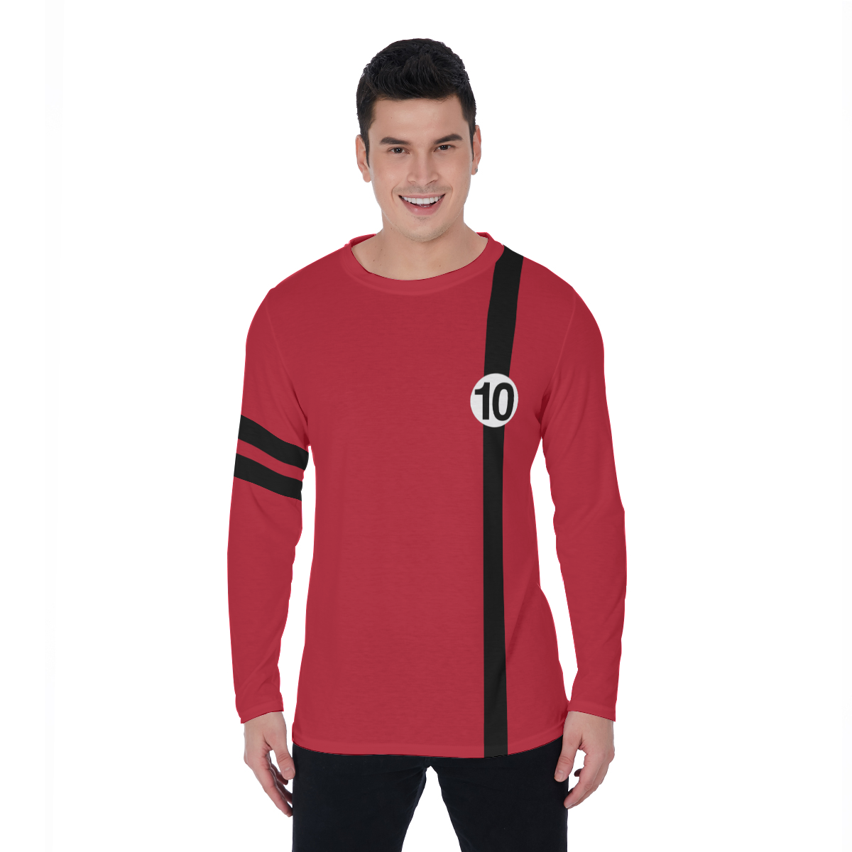 Red Black 10 Adult Long Sleeved Shirt Albedo