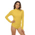 Yellow Women's Turtleneck Long Sleeve Bodysuit Costume