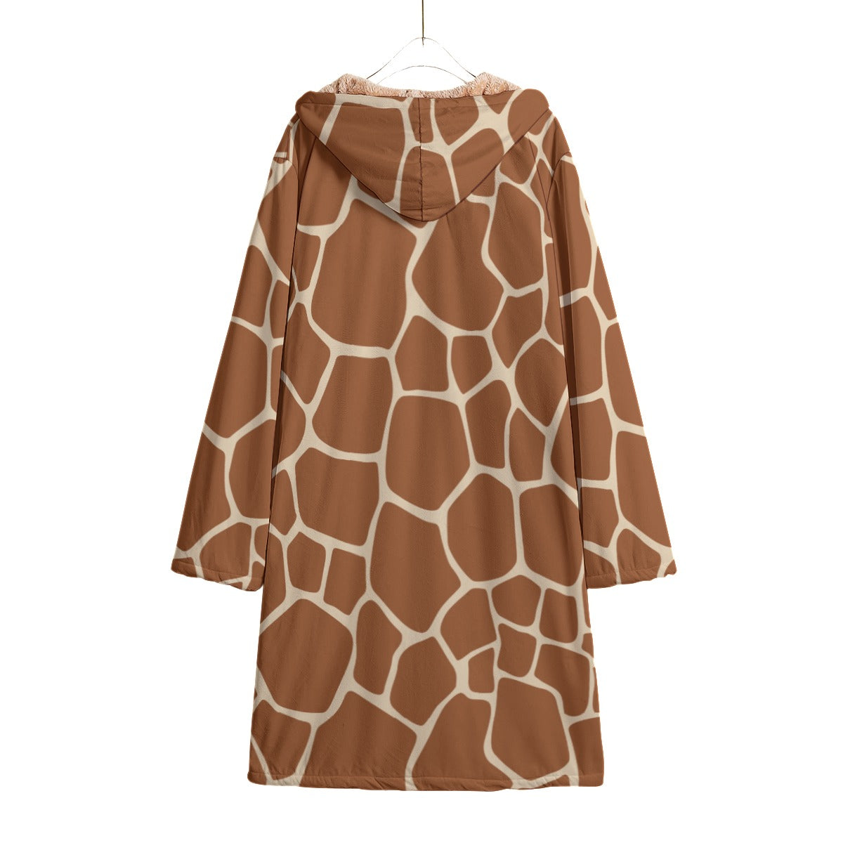 Giraffe Print Horn Button Long Coat