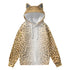 Cheetah Print Adult Hoodie with Decorative Ears