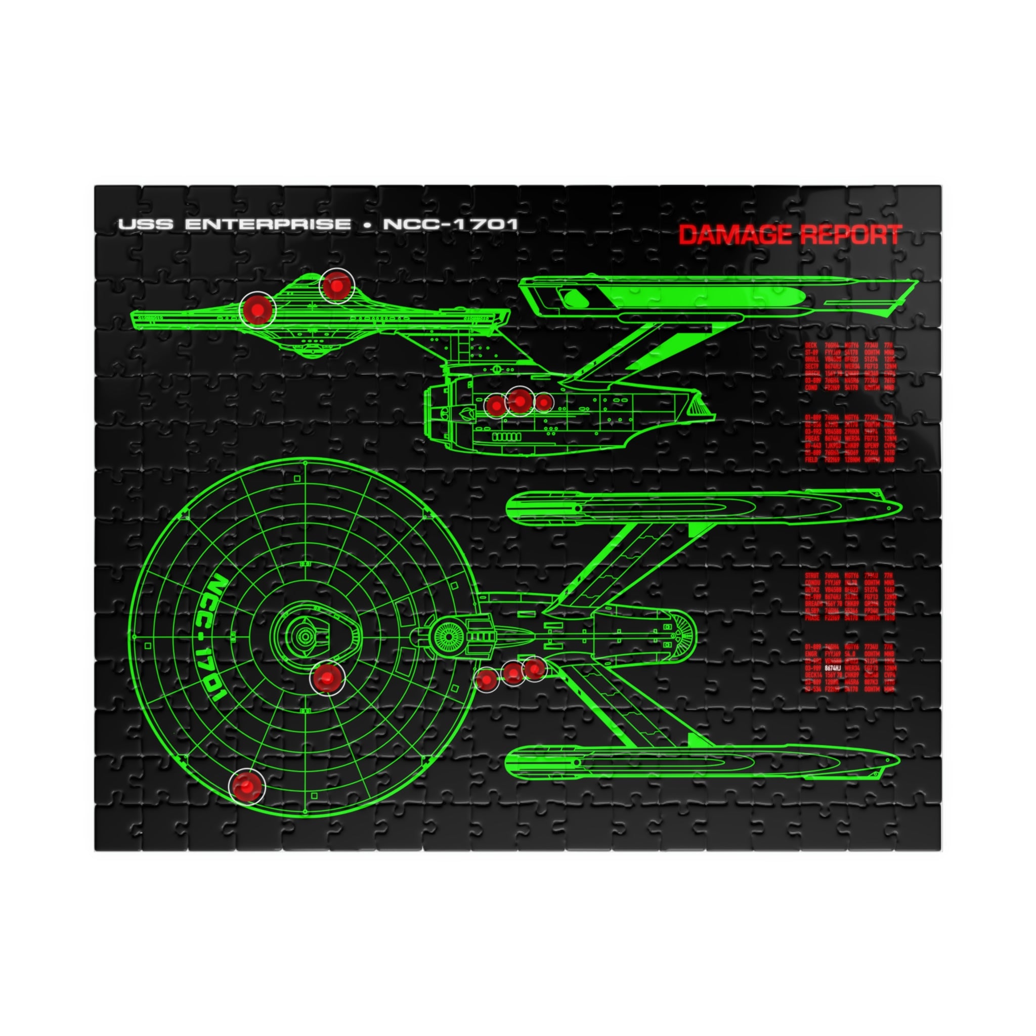 Movie Era TOS Enterprise TWOK Damage Report Puzzle (252 piece) LCARS