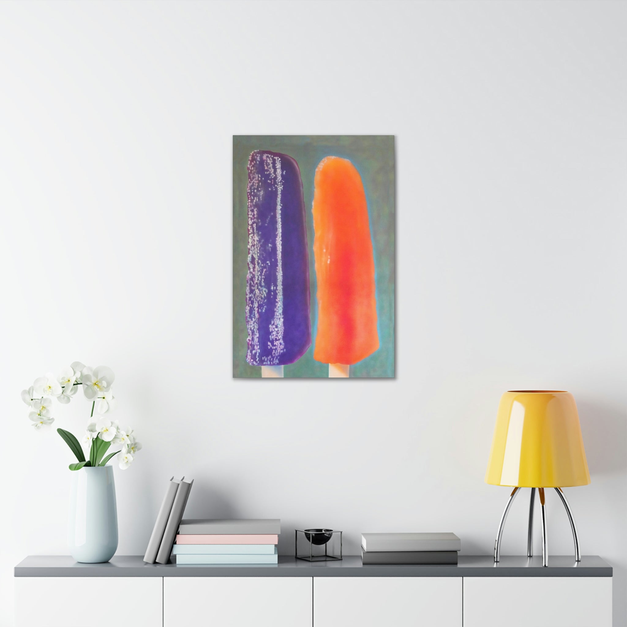 Purple and Orange Popsicles by Bernard Beck Print on 20 x 30 Canvas