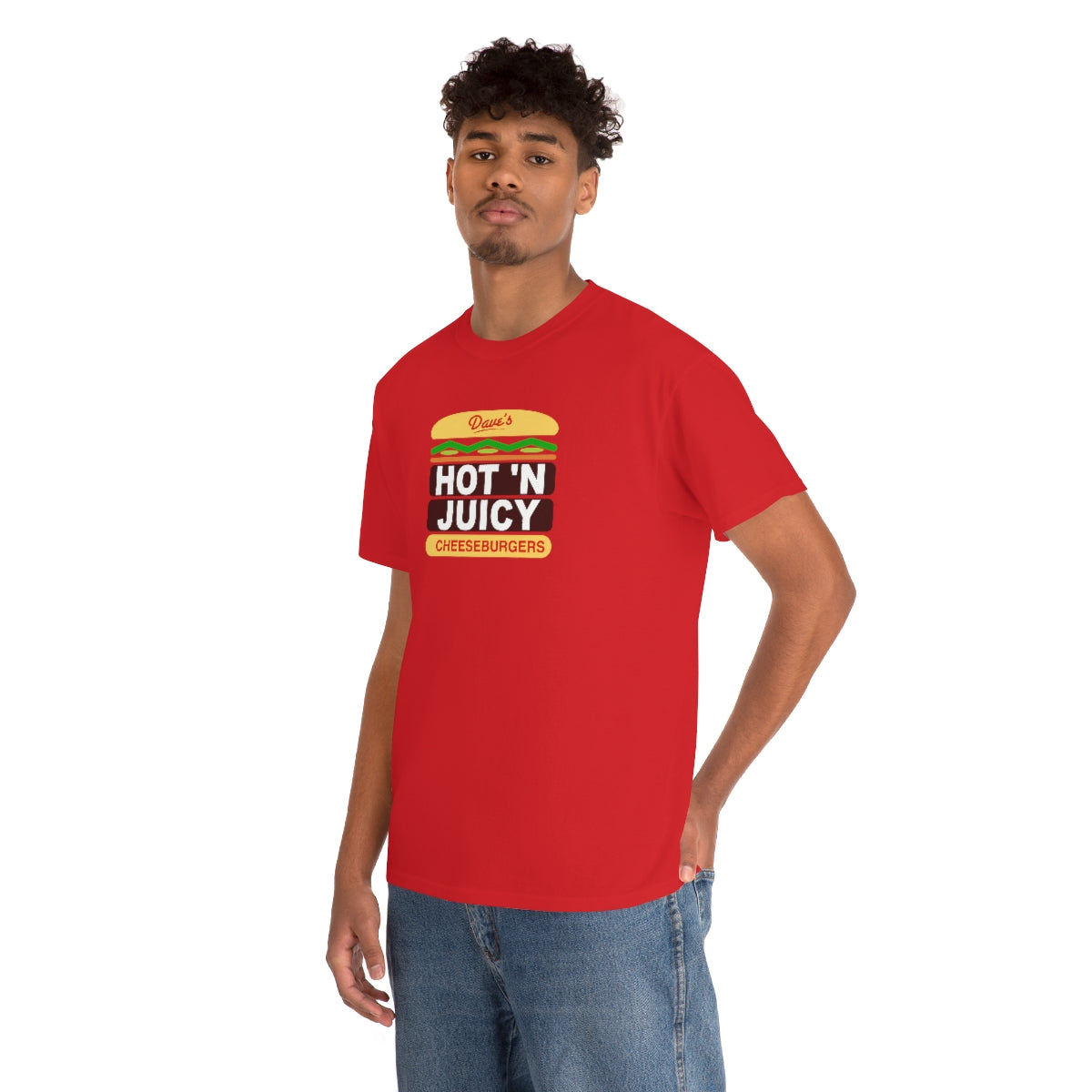 Dave's Hot N Juicy Quality Cotton Tee Wendys Crew Uniform Shirt