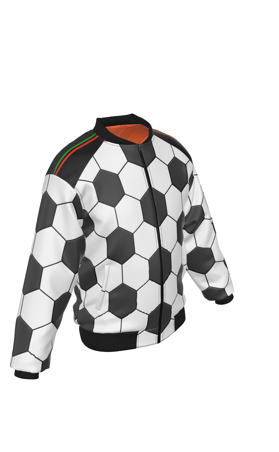 Soccer Ball Print Cold Weather Jacket