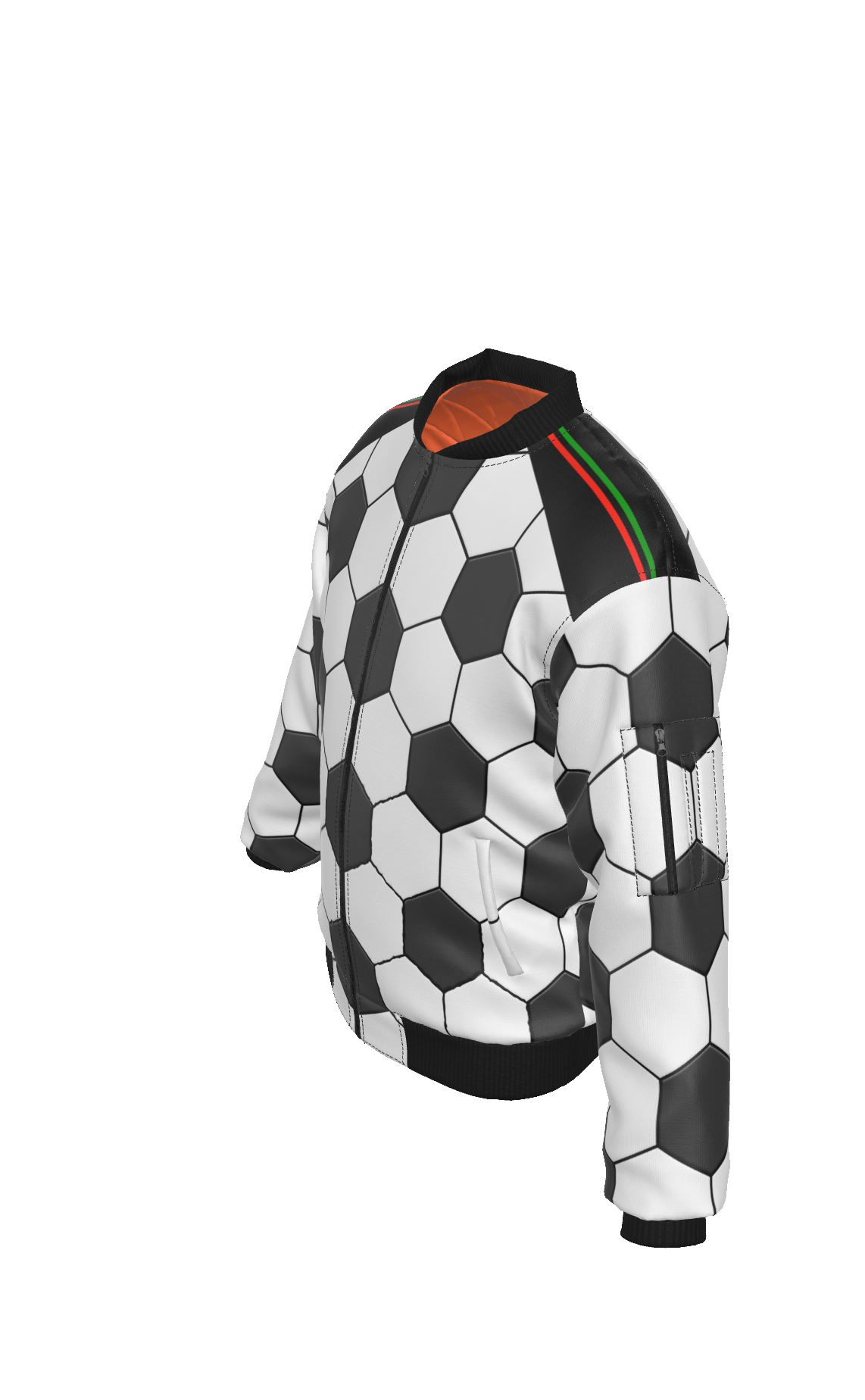 Soccer Ball Print Cold Weather Jacket