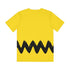 Zig Zag Cartoon Blockhead Costume Yellow Short Sleeve Shirt Charlie