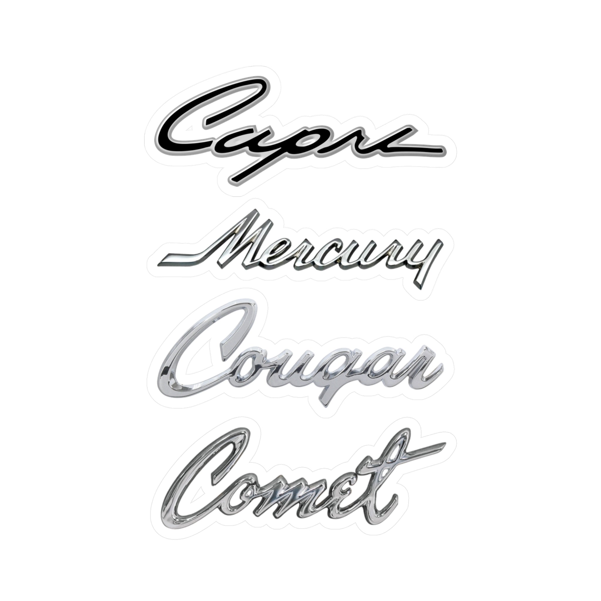 Mercury Capri Comet Cougar Emblem Vinyl Decals / Stickers Classic Car