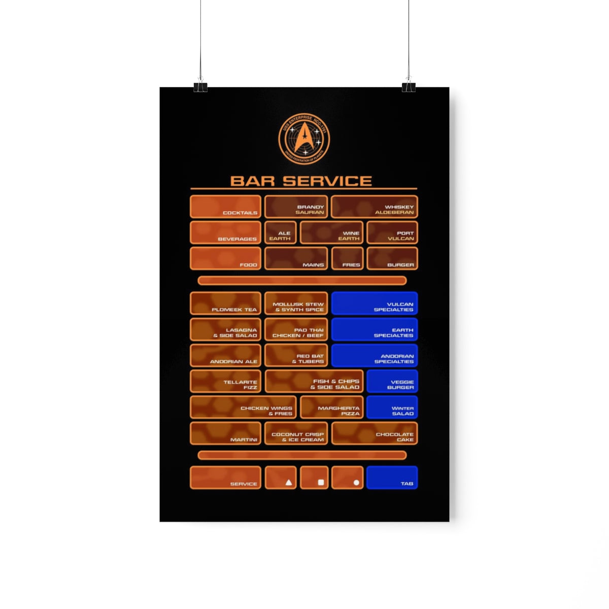SNW Food Replicator Bar Service LCARS Premium Matte Vertical Poster ...
