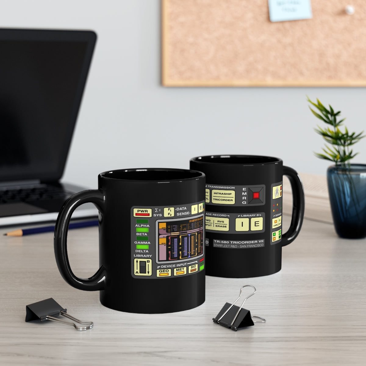 Starship Scanner 11oz Black Coffee Mug TNG