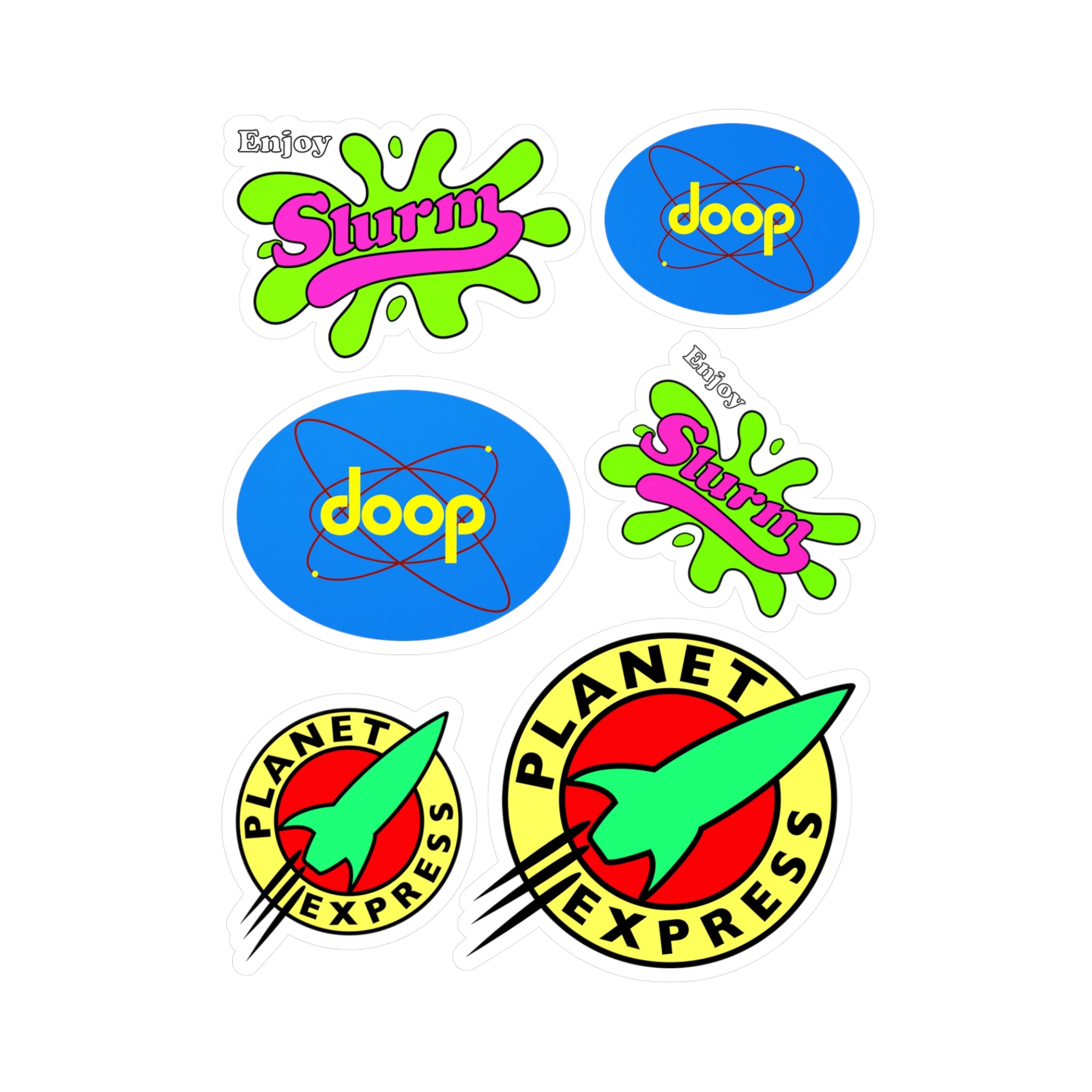 Planet Express Slurm Doop Vinyl Decal Sticker Assortment