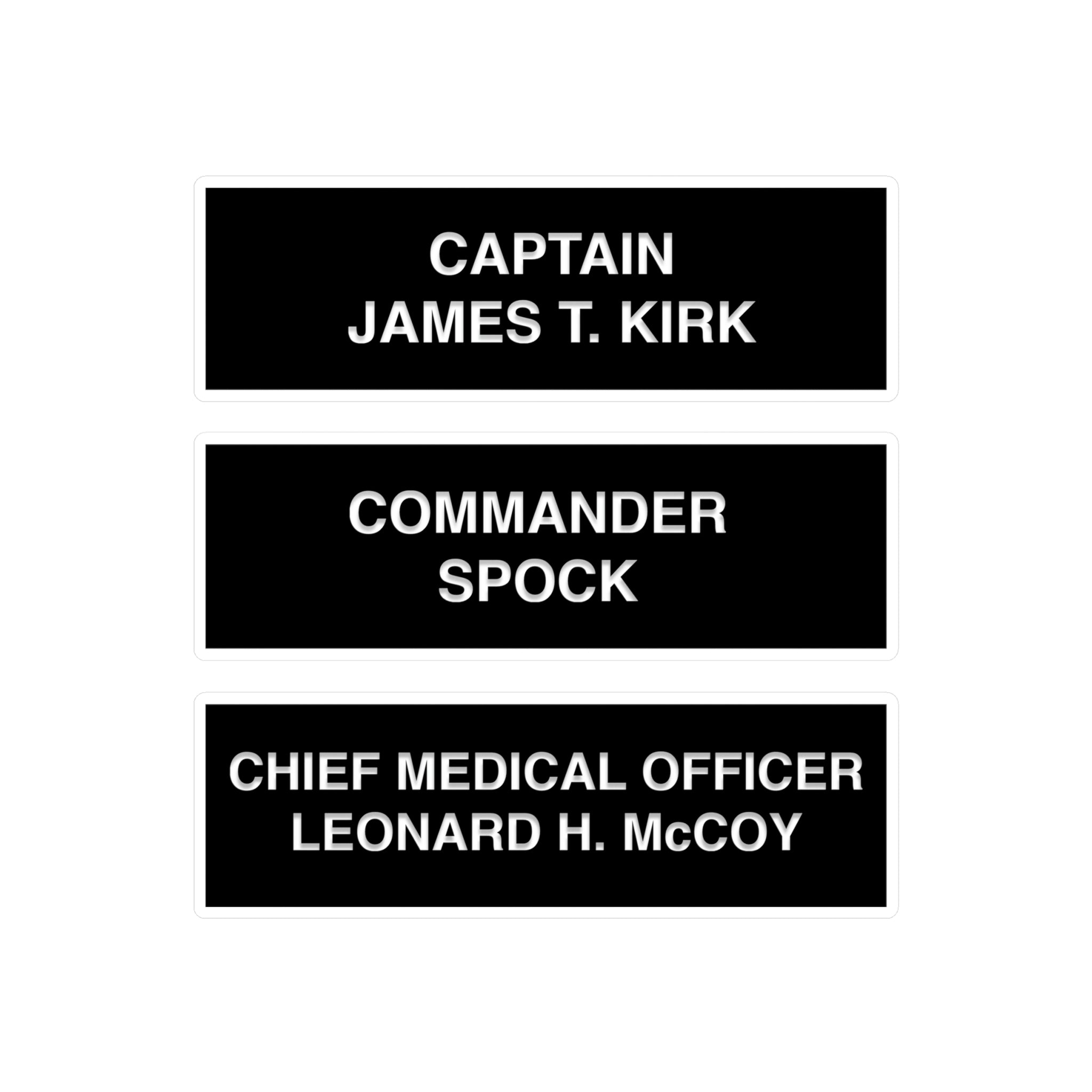 TOS Crew Quarters Signs Vinyl Decals Kirk Spock McCoy