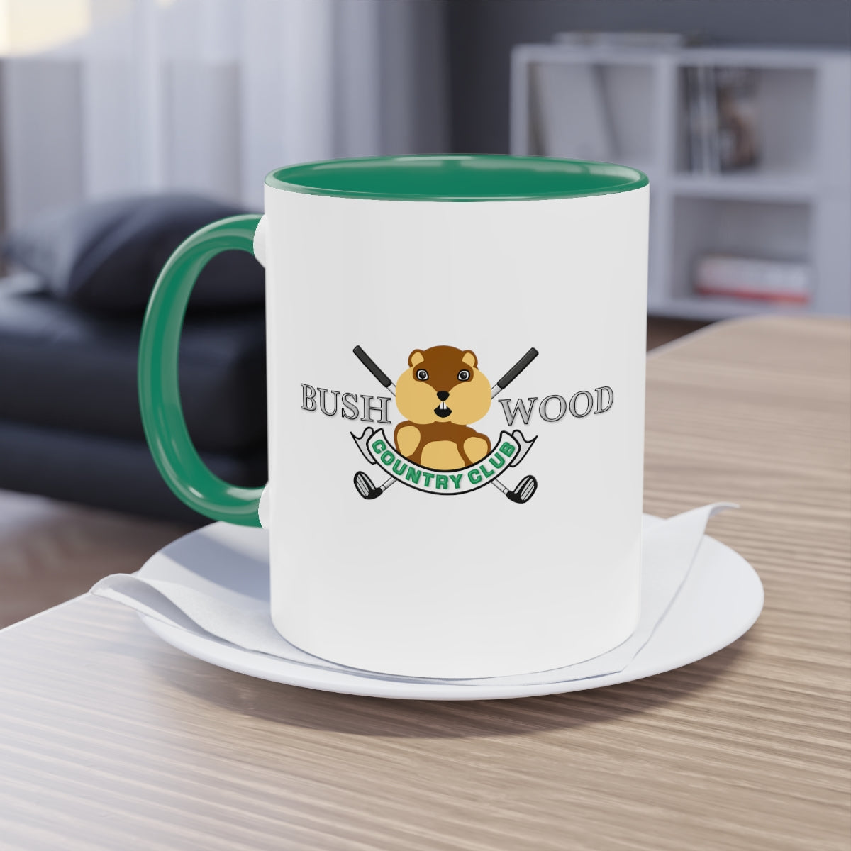Bushwood Country Club Two-Tone Coffee Mug, 11oz Bush Wood Dancing Gopher