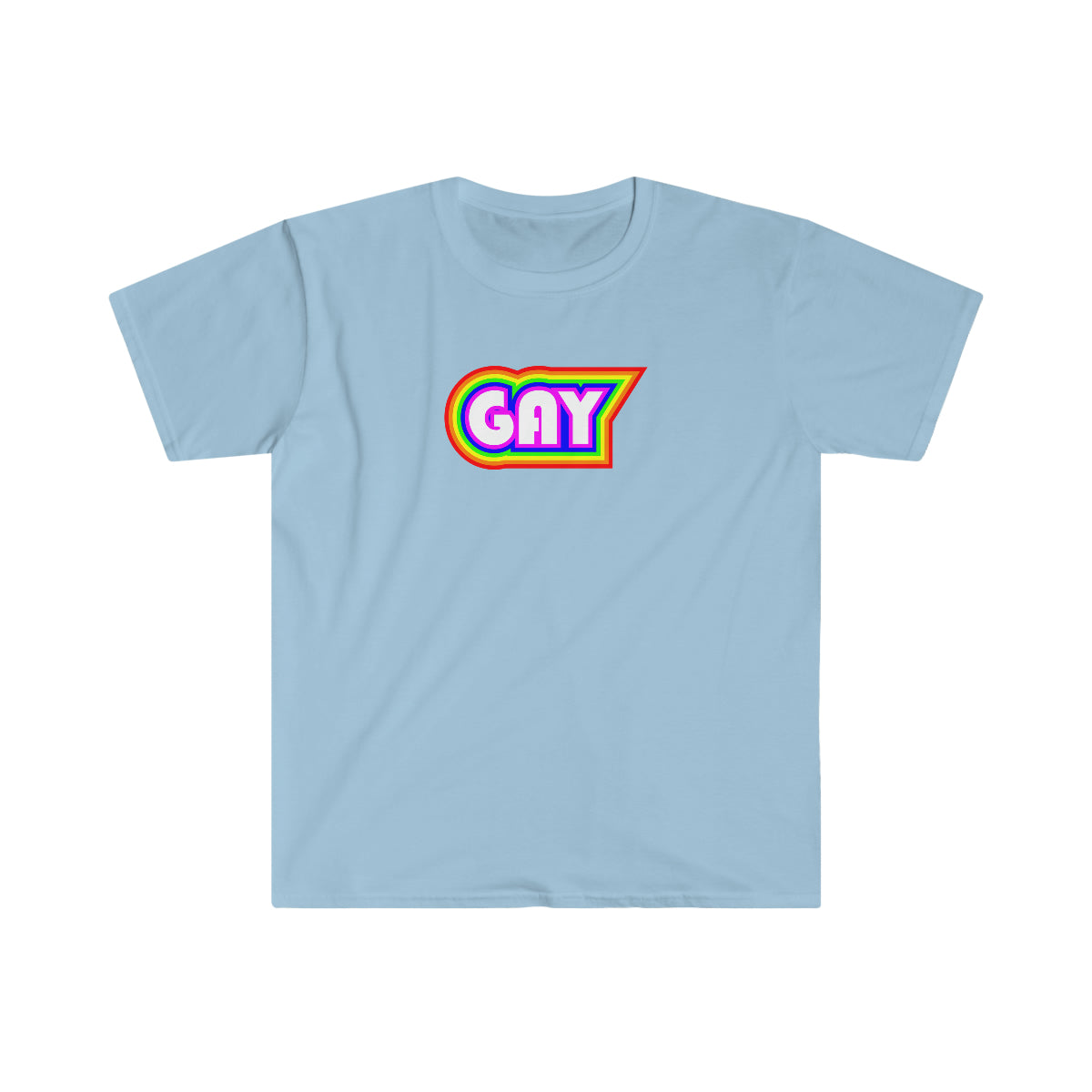 Gay Pride Rainbow Softstyle T-Shirt - Gay LQBTQ