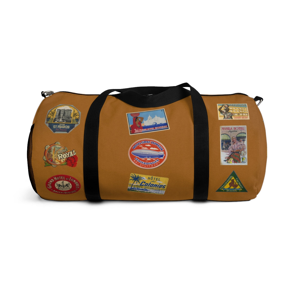 Vintage Style Hotel Travel Sticker Duffel Bag