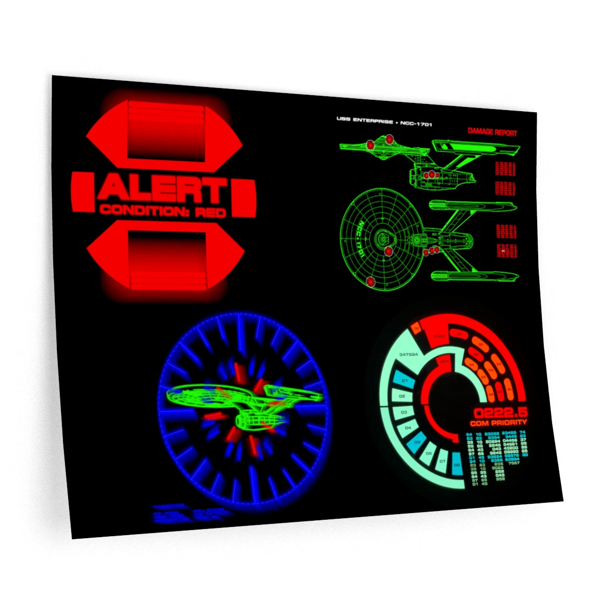 Movie Era Wall Decals - LCARS - Red Alert - Targeting - Damage Report