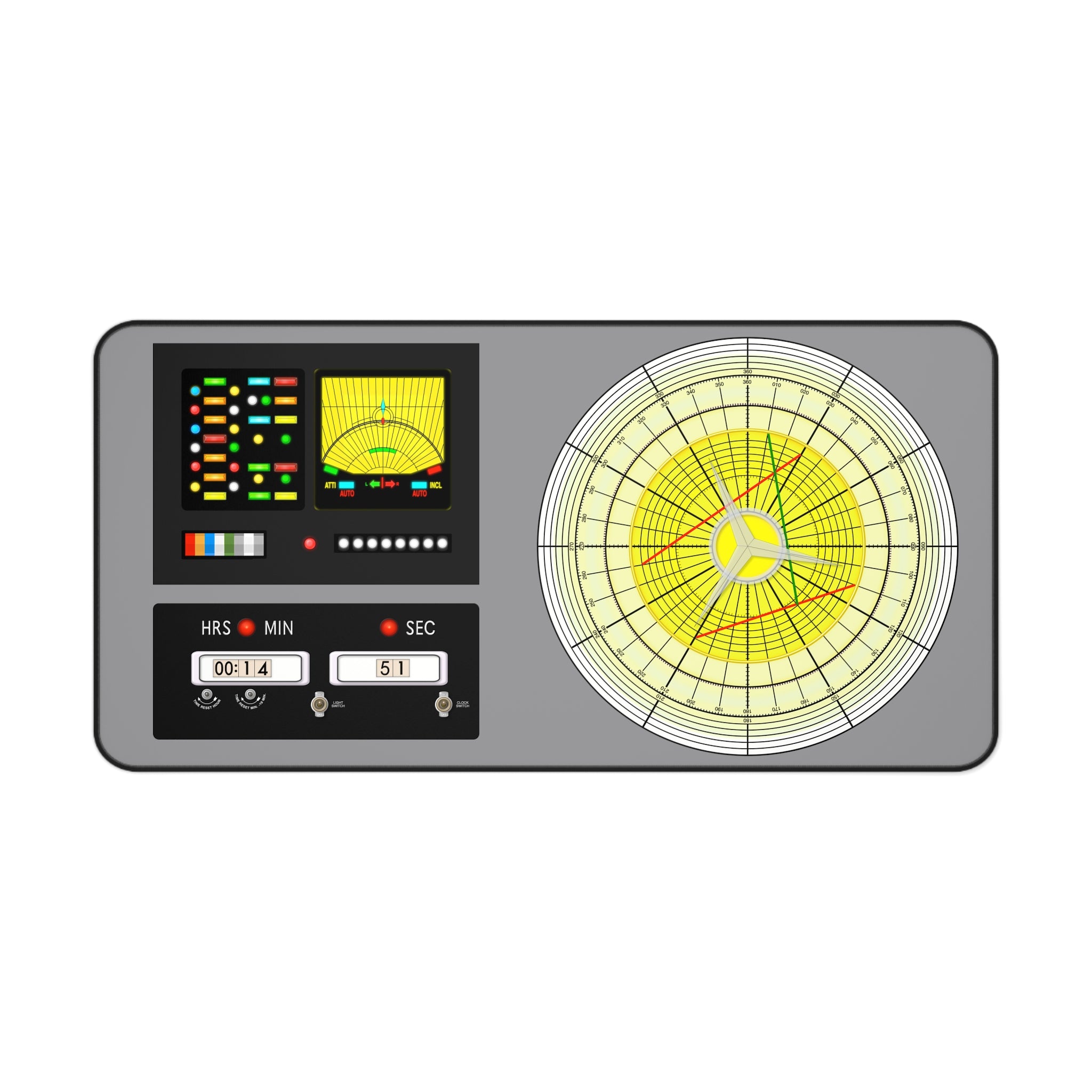 TOS Style Starship Navigation Controls Chronometer Astrogator Desk Mat