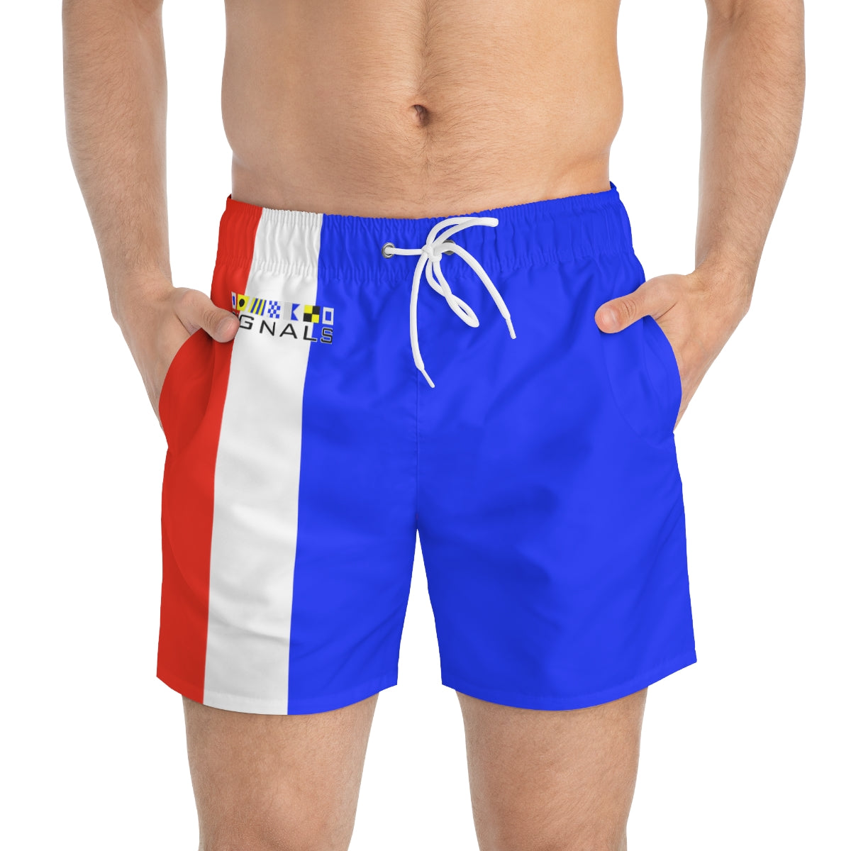 Signals Nautical Themed Swim Trunks - Tango