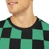 Green and Black Checkerboard Uniform Costume Short Sleeve Shirt