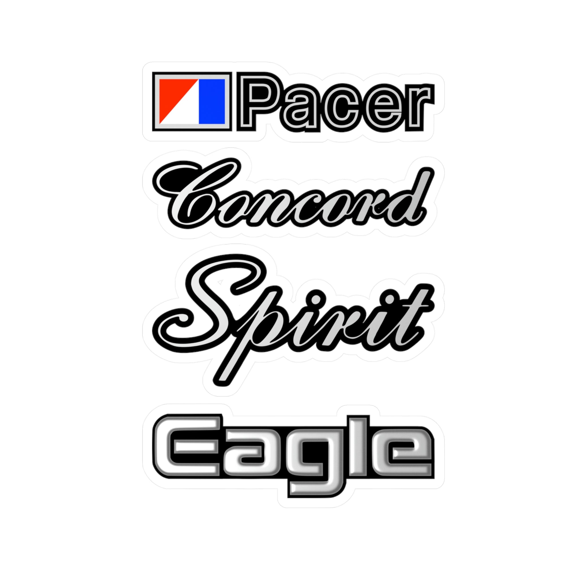 AMC Spirit Pacer Concord Eagle Vinyl Sticker Assortment Badge Emblem Logo Script