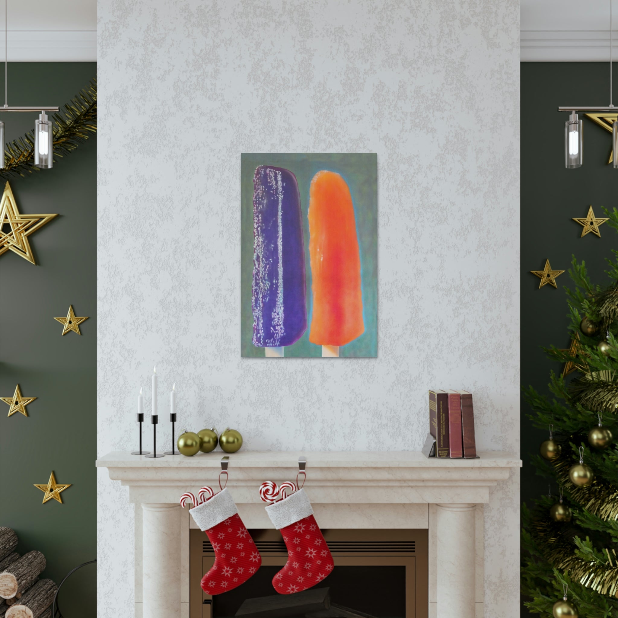 Purple and Orange Popsicles by Bernard Beck Print on 20 x 30 Canvas