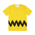 Zig Zag Cartoon Blockhead Costume Yellow Short Sleeve Shirt Charlie