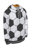 Soccer Ball Print Pullover Hoodie with Orange Inner Hood