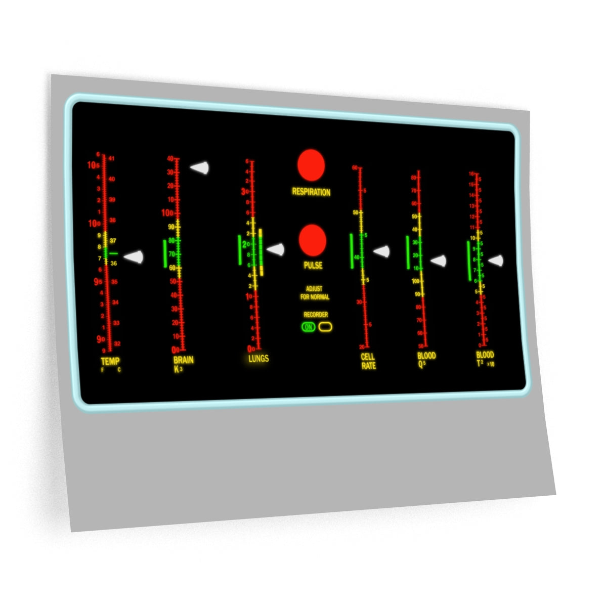 TOS Sickbay Medical Monitor Wall Decal Prop