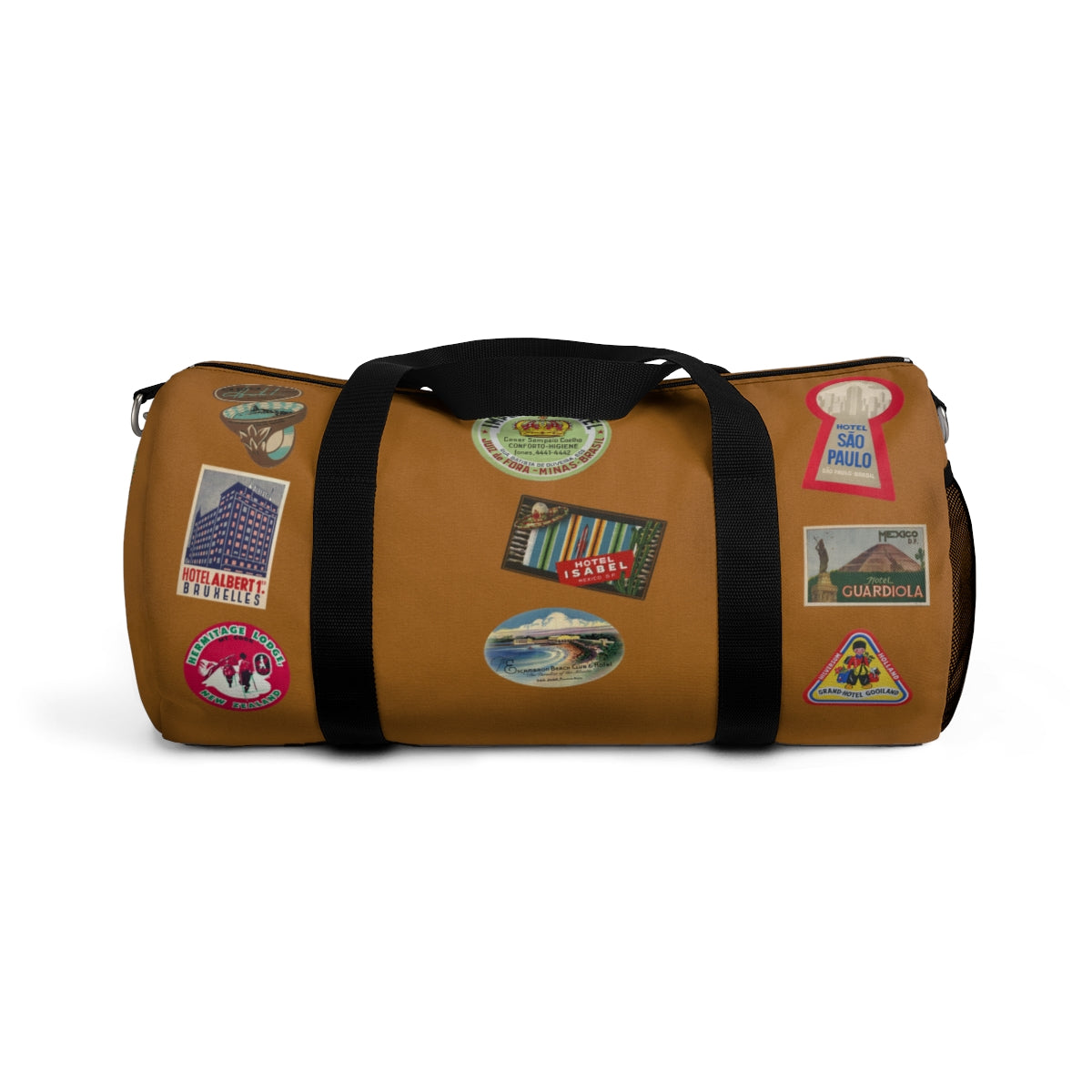 Vintage Style Hotel Travel Sticker Duffel Bag