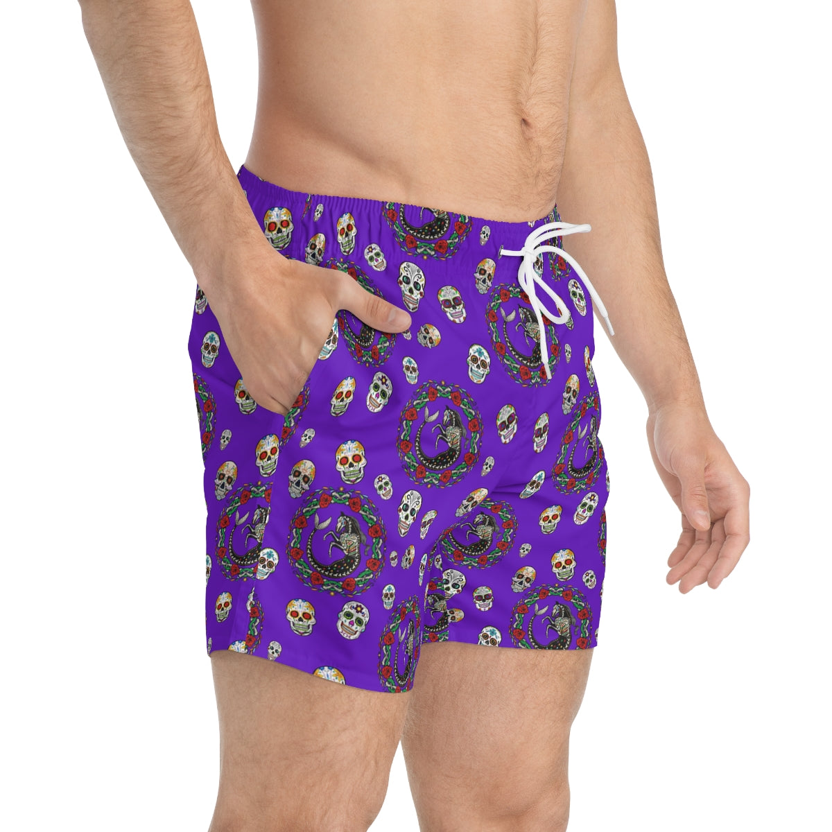 Day of the Dead Swim Trunks - Skulls - Dia de los Muertos