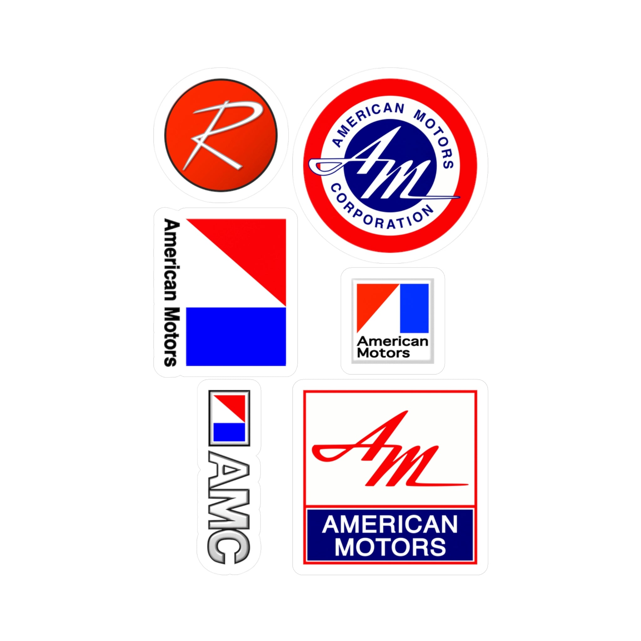 AMC Logo Vinyl Sticker Assortment Badge Emblem Logo Script