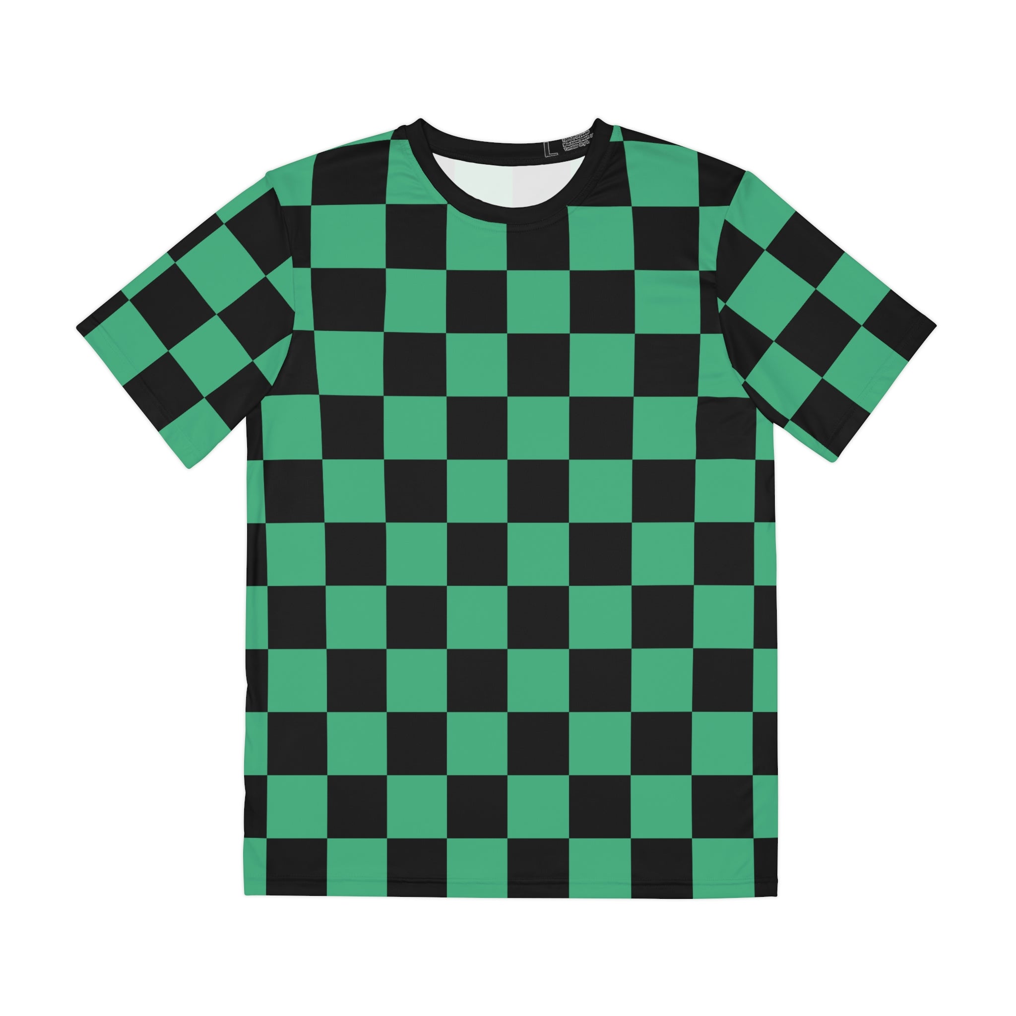 Green and Black Checkerboard Uniform Costume Short Sleeve Shirt