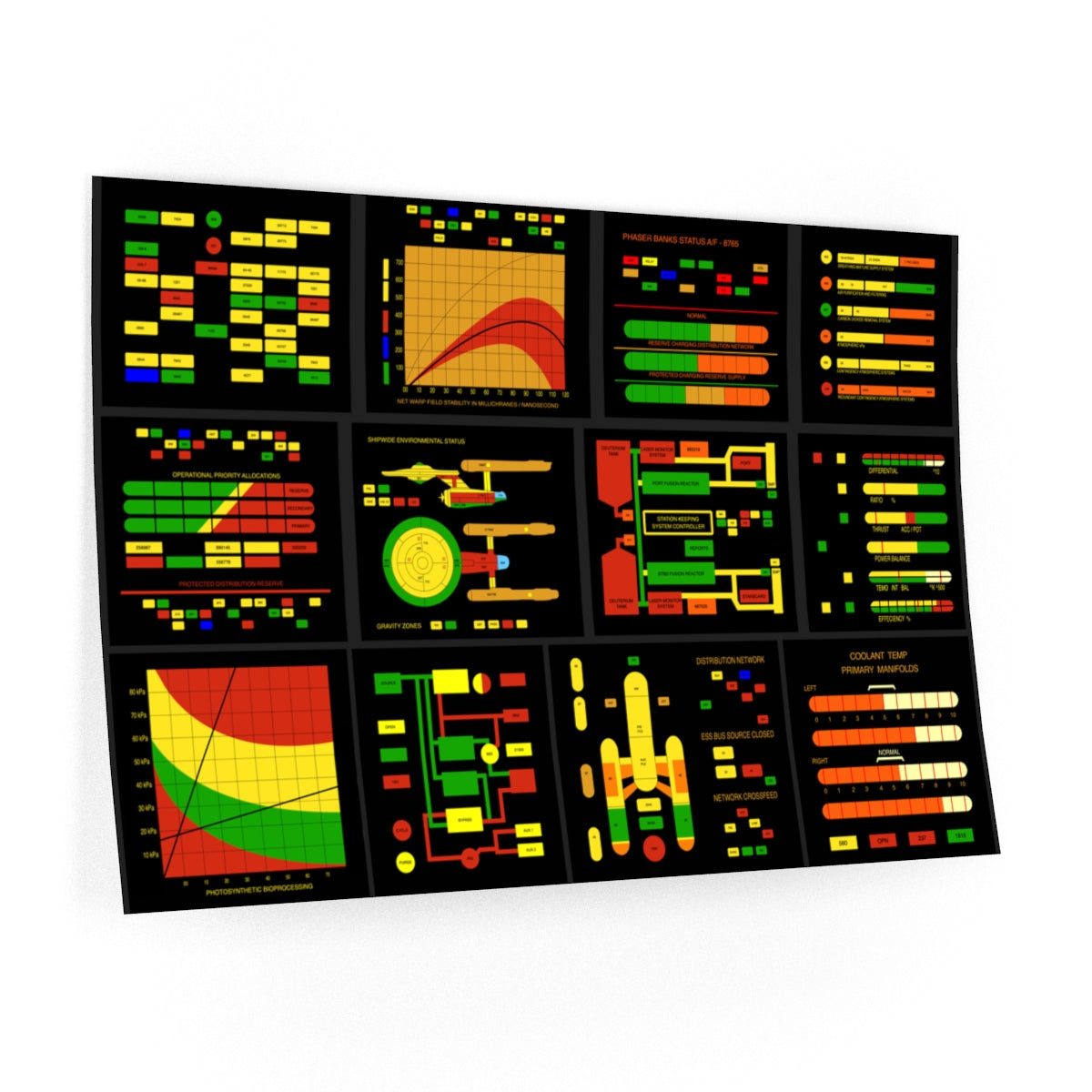 TOS Bridge Display Graphics LCARS Wall Decals – Judy's Emporium