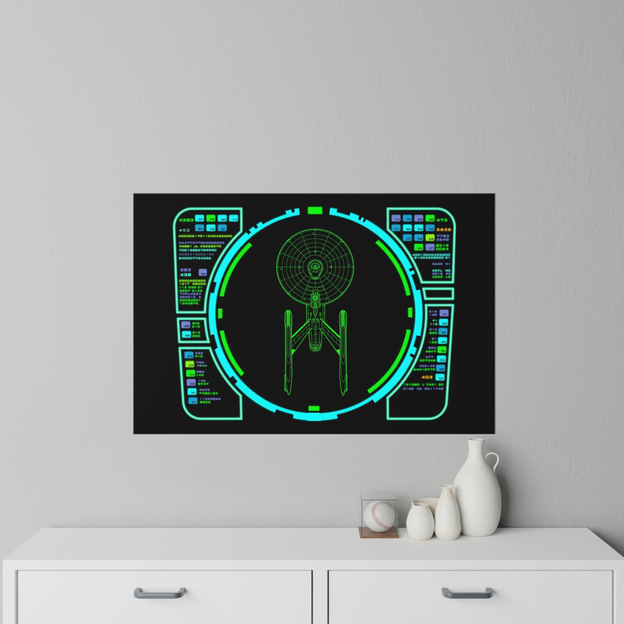 Movie Era TOS LCARS Center Navigation Astrogator Wall Decal Prop